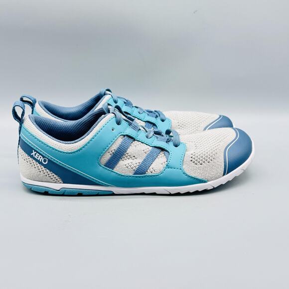 Xero Shoes Womens 9.5 Blue White Zelen Mesh Minimalist Running Athletic Sneakers - Picture 1 of 13